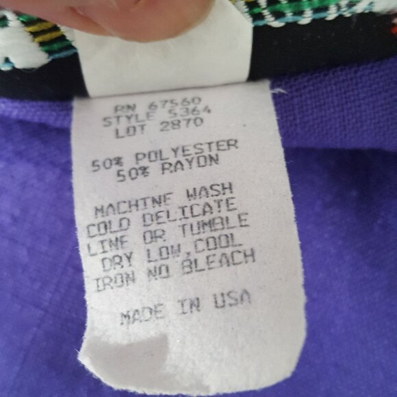 SL Fashions Vintage Womens Dress Size 12 Purple Double Breasted Faux Pockets Bel - Picture 4 of 7